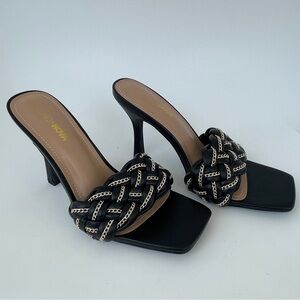 Fashion Nova Black Braided Heels